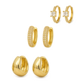 Dainty Huggie Hoop Earrings -3 Pairs