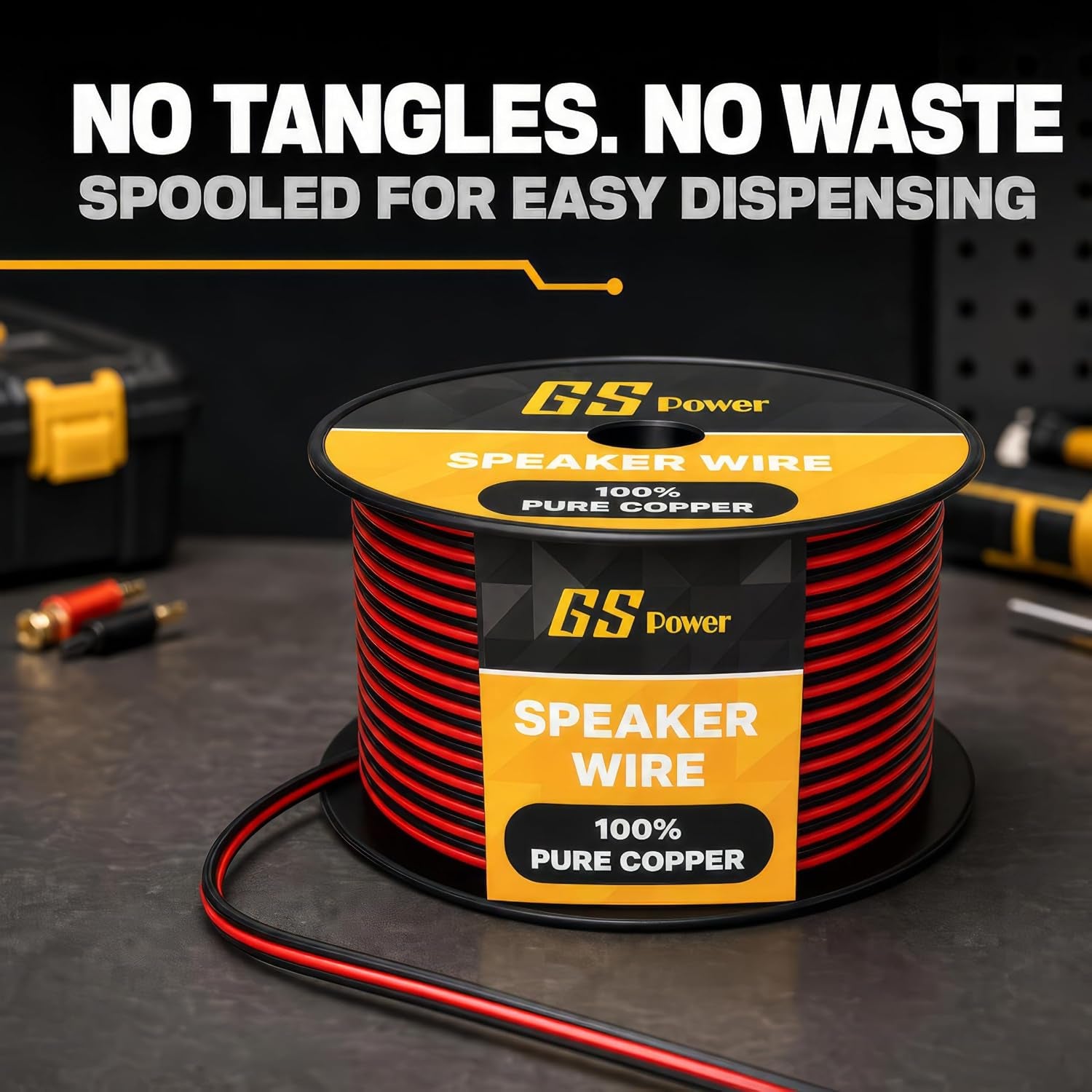 16 Gauge Wire 100Ft Oxygen Free, OFC Pure Copper Electrical 12V Low Voltage Speaker Wire Spool, 16AWG for Electric, Automotive, Trailer, Stereo, RC, Car, Home Theater, LED, Lamp Wiring