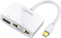 UGREEN Mini Displayport to HDMI VGA Adapter, 4K Thunderbolt 2 Adapter 2 in 1 Mini DP Converter Compatible with Macbook Pro Macbook Air Imac Surface Pro 1 2 3 4 6 Surface Laptop 2 Thinkpad X1, White